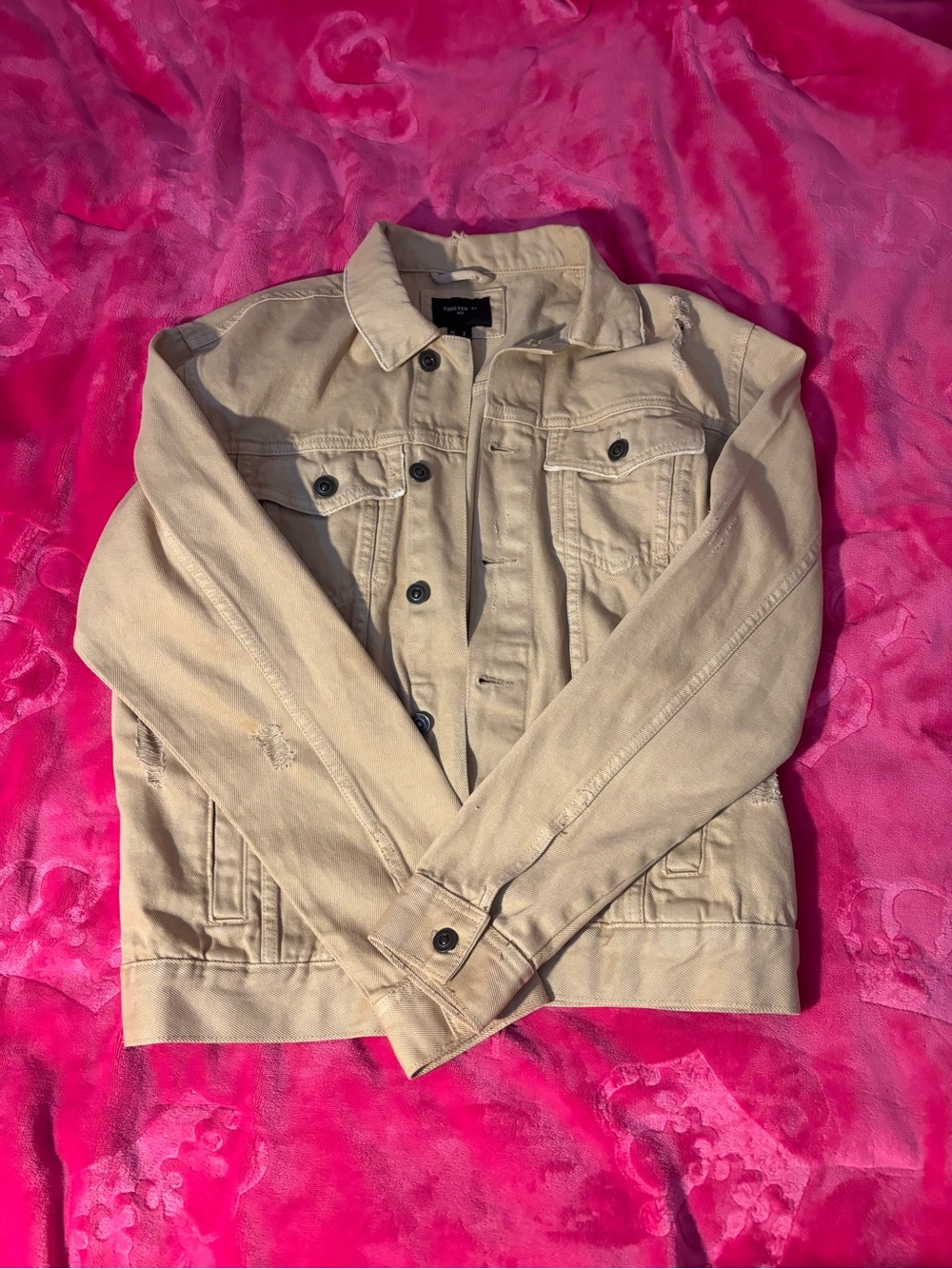 Forever 21 Beige Lightweight Denim Jacket